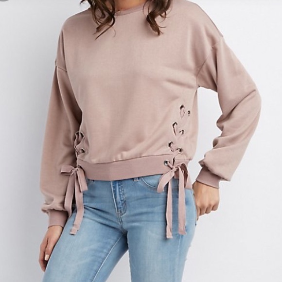Charlotte Russe Tops - 🌸HPX2🌷Dusty pink crewneck sweatshirt